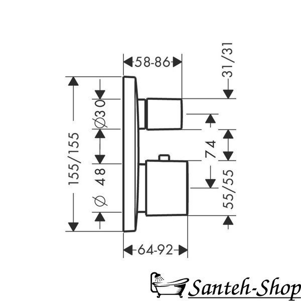 Termostat Hansgrohe PuraVida (15771400) 15771400 foto