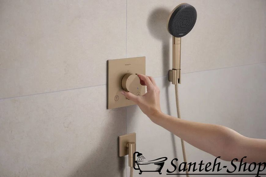 Set de duș Hansgrohe Raindance Alive Select S 3jet EcoSmart 24611140, cu suport și furtun de 1,6 m, bronz 24611140 foto