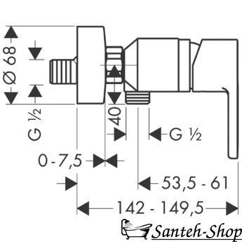 Смеситель для душа Hansgrohe Metris S (31660000) 31660000 фото