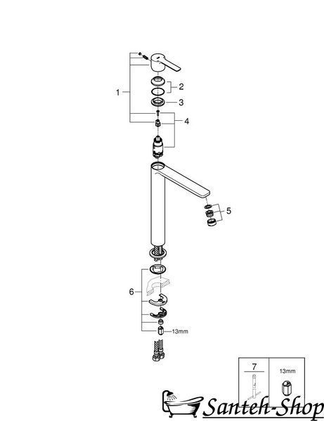 Baterie lavoar Grohe Lineare 23405001 XL-size crom 23405001 foto