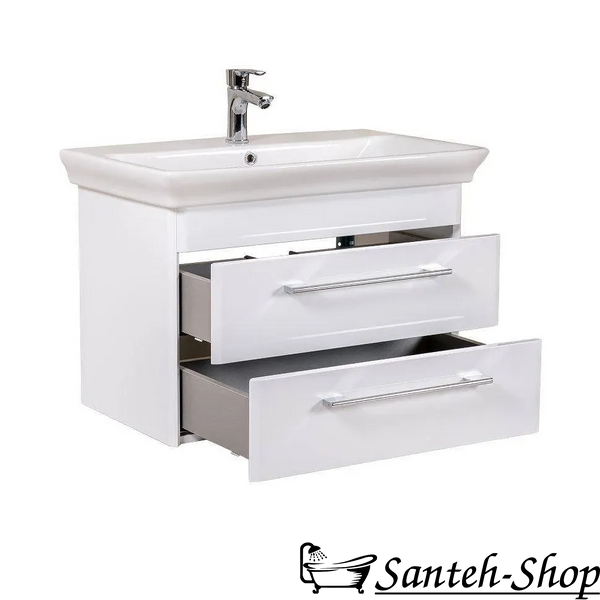 Dulap de baie suspendat AQUARODOS PAOLA 80 cu lavoar, 520x810x500 mm, alb PAOLA 80 foto