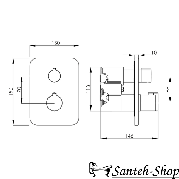 Baterie &icirc;ncastrată IMPRESE BILOVEC f04600910AB (termostat 3 funcții), negru mat f04600910AB foto