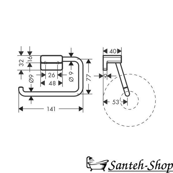 Hansgrohe Addstoris 41771000 Suport de h&acirc;rtie igienică Chrome 41771000 foto