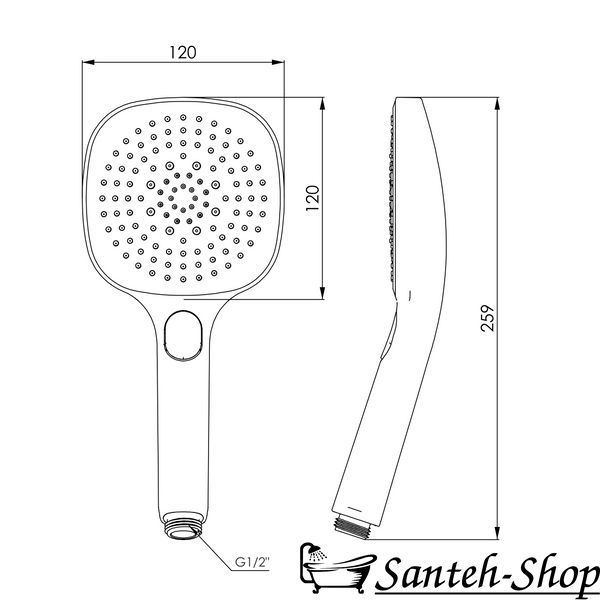 Duș de m&acirc;nă IMPRESE f03600101AU LSR-120GQ 120 mm comutator buton 3 moduri crom f03600101AU foto