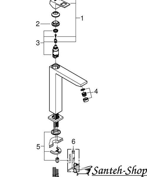 Смеситель для умывальника Grohe Eurocube XL-Size, хром 23406000 фото
