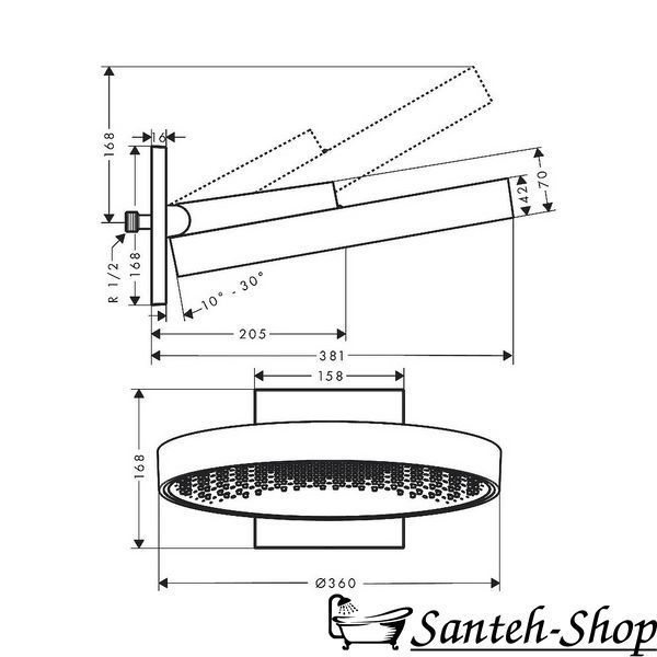Duș suspendat Hansgrohe Rainfinity 360 mm (26230700) 26230700 foto