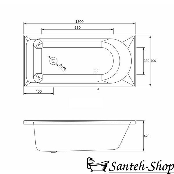 Cada acril IMPRESE VALTICE New b0700655070 150*70 cm, acrilic, fara picioare b0700655070 foto