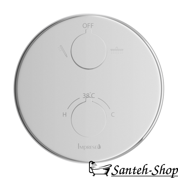 Sistem de duș &icirc;ncastrat IMPRESE KUCERA t04803401SRC (termostat cu 2 funcții, cap de duș ABS 230 mm, cap de duș cu 3 moduri, furtun PVC 1500 mm), cromat t04803401SRC foto