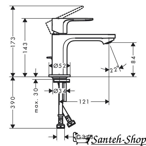 Baterie lavoar 80 Hansgrohe Rebris S 72513670 72513670 foto