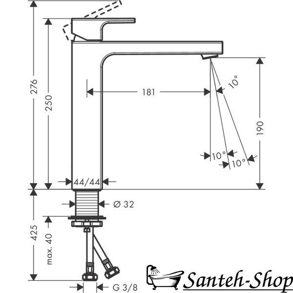 Baterie de lavoar Hansgrohe Vernis Shape 190, negru mat (71591670) 71591670 foto