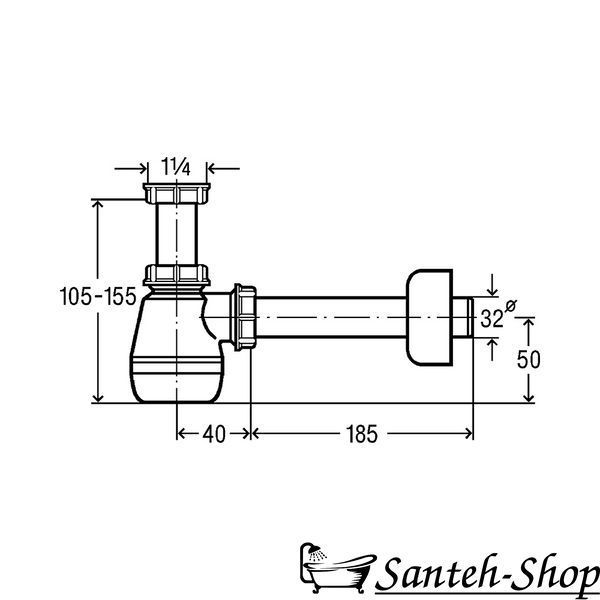 Sifon pentru bideu Viega 120337 1 1/4 plastic 120337 foto