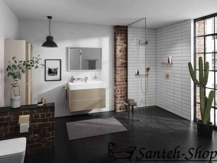Шланговое подключение Hansgrohe Porter 500 Rainfinity с полочкой R, Brushed Bronze (26858140) 26858140 фото