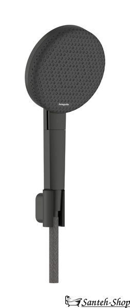 Set de duș Hansgrohe Raindance Alive Select S 3jet EcoSmart 24611340, cu suport și furtun de 1,6 m, crom mat negru 24611340 foto