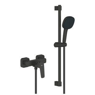 Смеситель для душа Grohe Cubeo однорычажный, с душевым гарнитуром, черный матовый (1018252430) 1018252430 фото