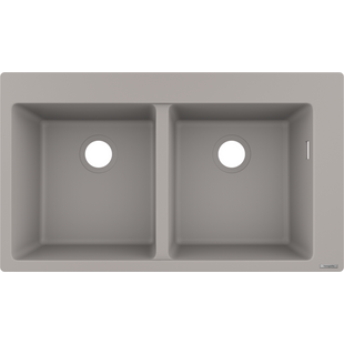 Chiuveta de bucătărie Hansgrohe S510-F770 770x510 pentru două vase 370/370, Gri beton (43316380) 43316380 foto