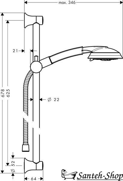 Душевой набор Hansgrohe Raindance Classic 100 3jet, хром (27843000) 27843000 фото