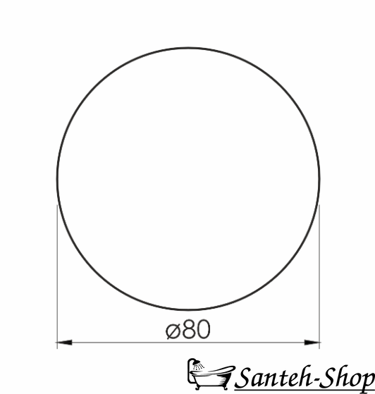 Oglinda suspendata rotunda 80cm, cu iluminare din spate, fara intrerupator LUNA RONDA 1648.50078800 foto