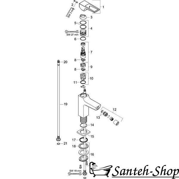 Baterie bideu HANSGROHE METROPOL 74520000 764066073401 foto