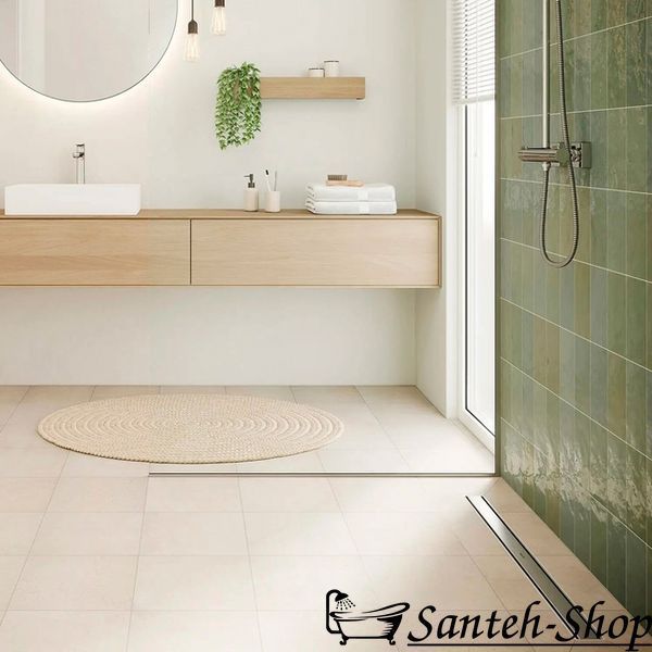 Scurgere de duș Hansgrohe RainDrain Compact Flat 80cm, oțel inoxidabil periat (56166800) 56166800 foto