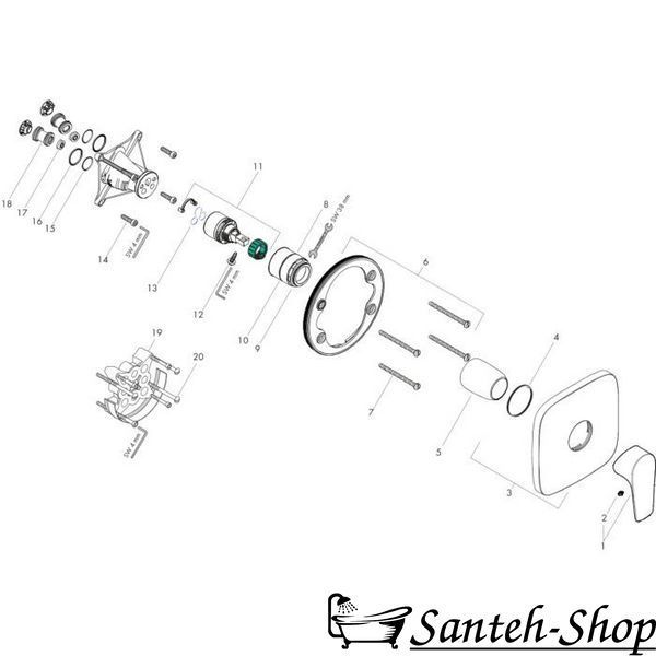 Baterie dus Hansgrohe Talis E 71765700 71765700 foto