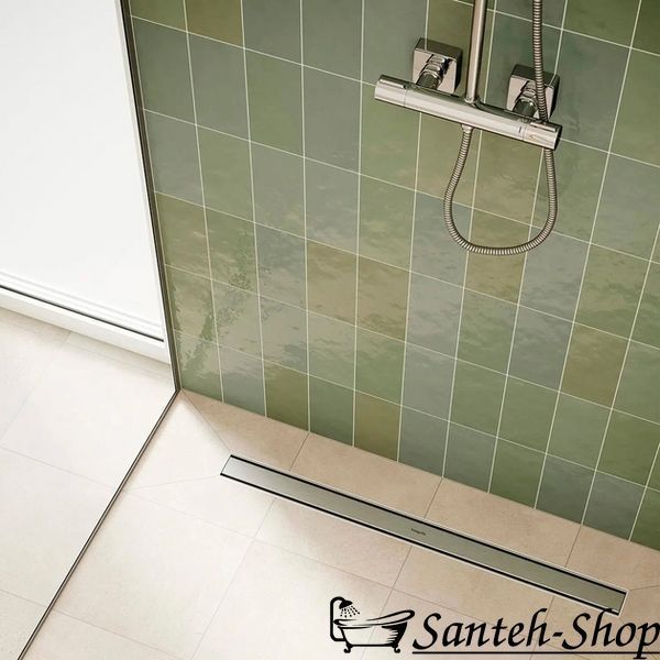 Scurgere de duș Hansgrohe RainDrain Compact Flat 80cm, oțel inoxidabil periat (56166800) 56166800 foto