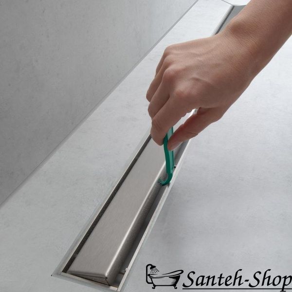 Scurgere de duș Hansgrohe RainDrain Compact Flat 80cm, oțel inoxidabil periat (56166800) 56166800 foto