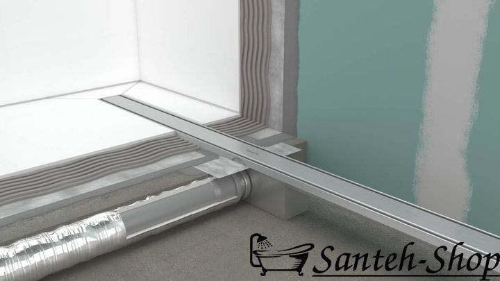 Scurgere de duș Hansgrohe RainDrain Compact Flat 80cm, oțel inoxidabil periat (56166800) 56166800 foto