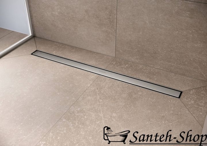 Scurgere de duș Hansgrohe RainDrain Compact Flat 80cm, oțel inoxidabil periat (56166800) 56166800 foto