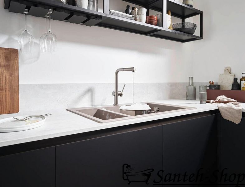 Смеситель кухонный Hansgrohe Talis 270 1jet с вытяжным изливом Sbox, черный матовый (72809670) 72809670 фото