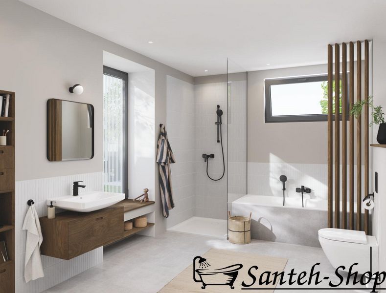 Duș de m&acirc;nă Grohe Tempesta Cube 110, 2 spray-uri, negru mat (267462433) 267462433 foto