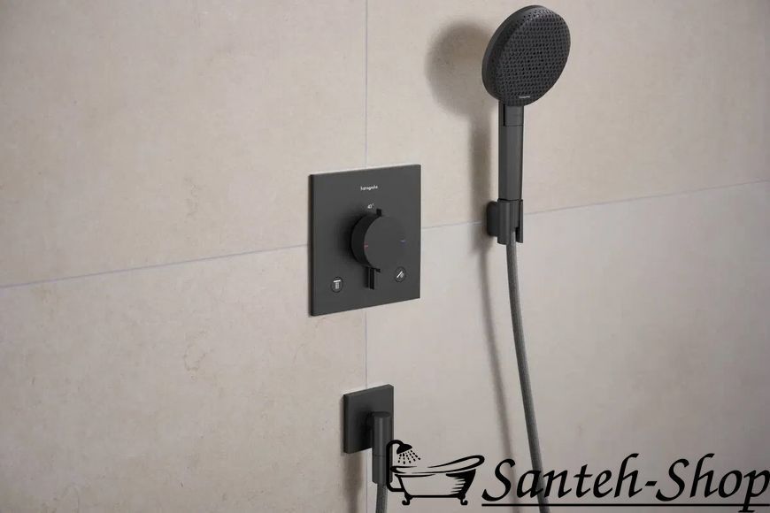 Set de duș Hansgrohe Raindance Alive Select S 3jet EcoSmart 24611340, cu suport și furtun de 1,6 m, crom mat negru 24611340 foto
