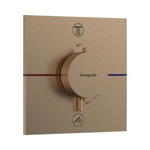 Термостат Hansgrohe скрытого монтажа ShowerSelect Comfort E на 2 функции, Brushed Bronze (15572140) 15572140 фото