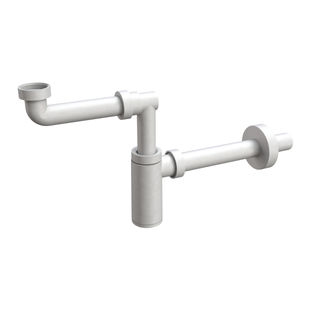 Sifonul de lavoar IMPRESE d12601111S cu piuliță de racord de 1 1/4" economisește spațiu, țeavă de scurgere rotundă d32x250 cu mufă d12601111S foto