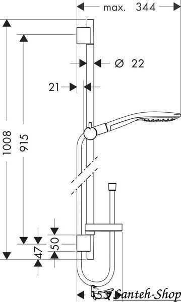 Душевой набор Hansgrohe Raindance Select S 150 3jet, хром (27803000) 27803000 фото