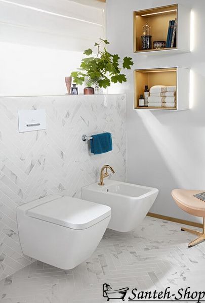 Биде подвесное Villeroy & Boch Finion 446500R1 Альпийский белый CeramicPlus 56x37.5x32 cm 446500R1 фото