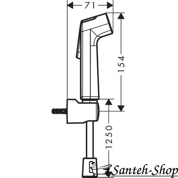 Hansgrohe EcoSmart+ bideu duș cu furtun de 1,22 m și suport, crom (29234000) 29234000 foto