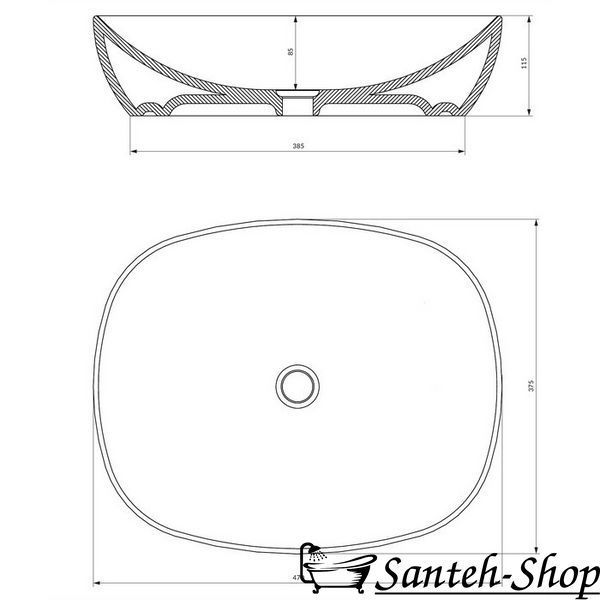 Lavoar de blat Omnires Pasadena PORTLAND475BP oval, alb, 470x375 mm PORTLAND475BP foto