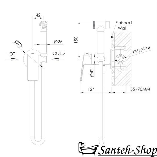 Set de igienă IMPRESE GRAFIKY ZMK042307037 montare ascunsă, nichel negru ZMK042307037 foto