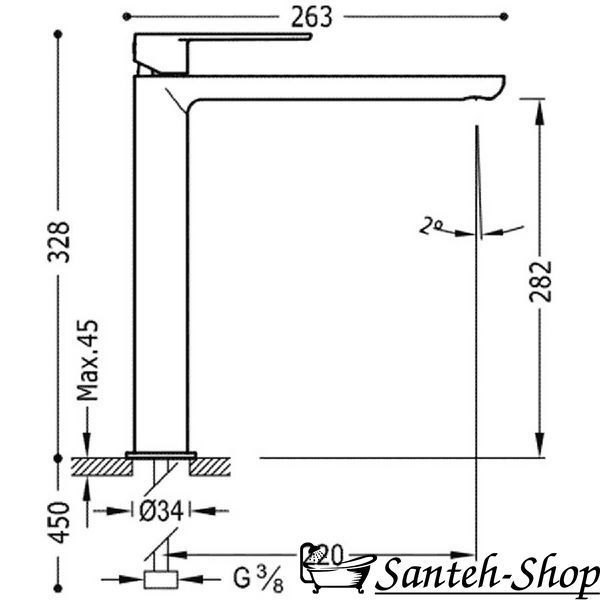 Смеситель для умывальника XL Tres LOFT хром 20020305 20020305 фото