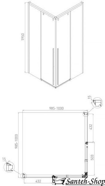 Душевая кабина VOLLE AIVA 10-22-680glass 10-22-680glass фото