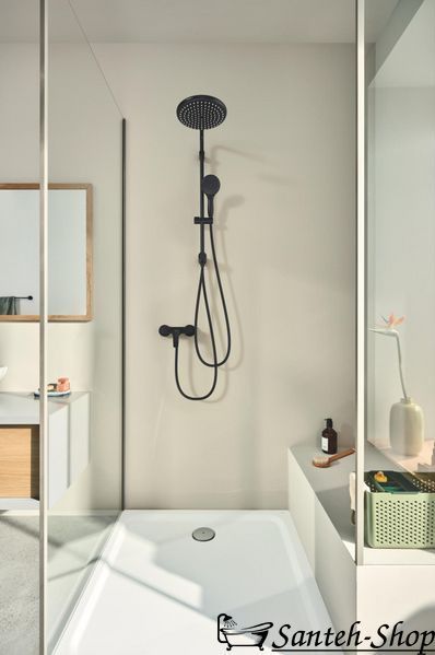 Sistem de duș Grohe Tempesta System 250 Flex cu deviator de perete, negru mat (269802431) 269802431 foto