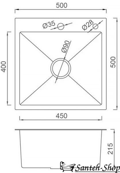 Chiuvetă de bucătărie Gappo GS5050-6 neagră, 500x500x215 mm GS5050-6 foto