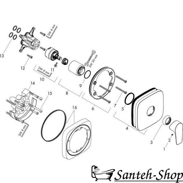 Baterie de dus Hansgrohe Talis E 71768000 71768000 foto