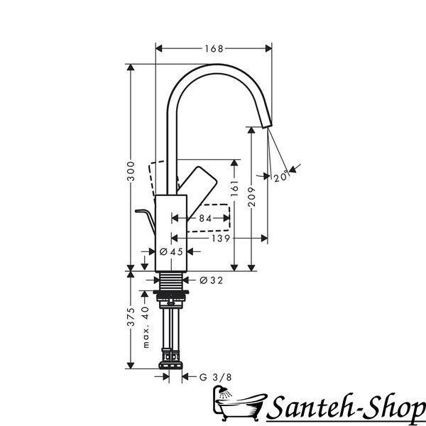 Смеситель для умывальника Hansgrohe Vivenis 210 (75032000) 75030700 фото