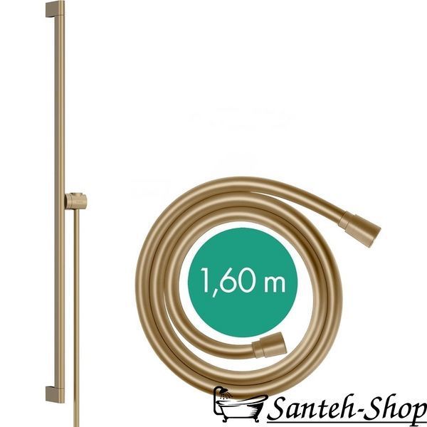 Bară de duș Hansgrohe Unica S Puro 90 cm cu furtun de 160 cm, bronz periat (24405140) 24405140 foto