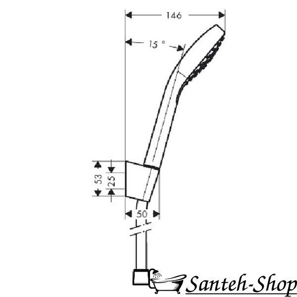 Душевой набор Hansgrohe Croma Select E 1jet Porter 1,25м, хром/белый (26424400) 26424400 фото