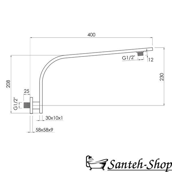 Suport pentru cabină de duș IMPRESE SH01-3010400B cromat SH01-3010400B foto