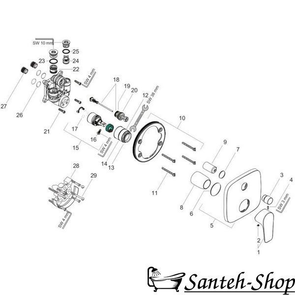Смеситель для ванны Hansgrohe Talis E 71474700, белый 71474700 фото