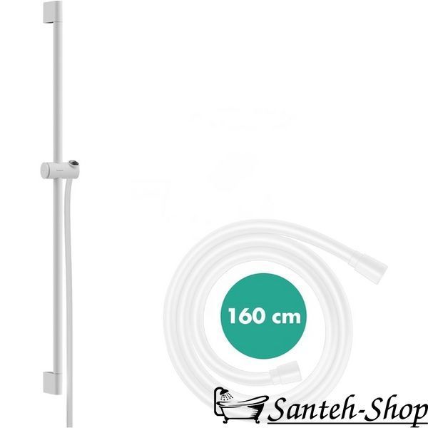 Bară de duș Hansgrohe Pulsify S 90 cm cu furtun de 160 cm, alb mat (24401700) 24401700 foto