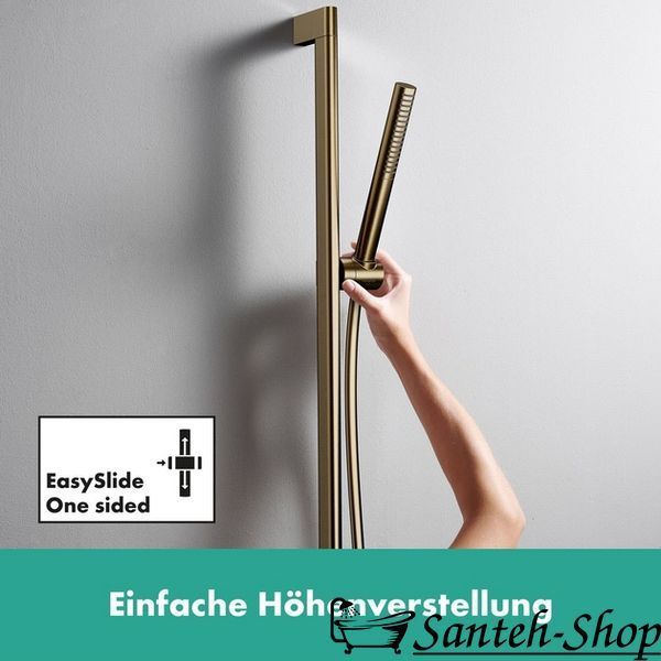 Bară de duș Hansgrohe Unica S Puro 90 cm cu furtun de 160 cm, bronz periat (24405140) 24405140 foto